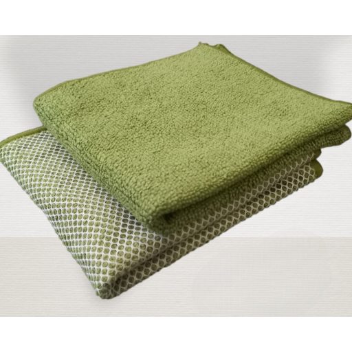 VIXI takarító szett olajzöld dörzsikendővel, 6 literes vödörrel és üvegtisztító kendővel