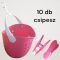 VIXI teregető szett csipesztartó kosárral és 10 db pink csipesszel