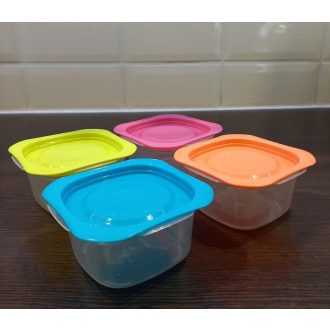 VIXI 500 ml-es frissentartó edény mikróban melegíthető fedővel, ételtárolás és fagyasztás céljára.