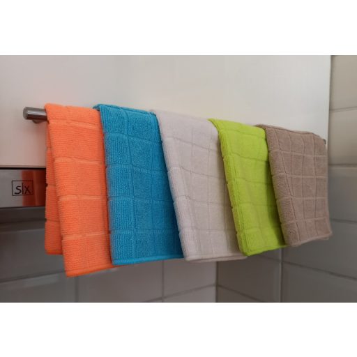 VIXI mikroszálas konyhai törlőkendő tejeskávé szín, hatékony tisztítás és elegáns megjelenés a konyhában