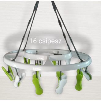 VIXI csipeszes zokniszárító 16 csipesszel, helytakarékos és kompakt kialakítással