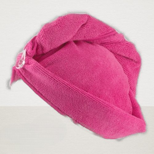 VIXI pink turbán hajszárításhoz mikroszálas anyagból, hajvédő funkcióval