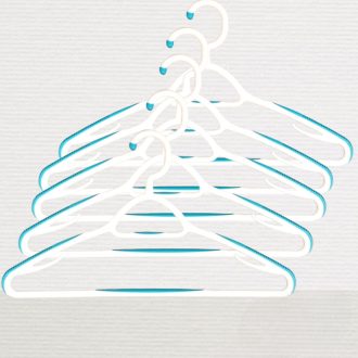 VIXI vállfa kék színben, csúszásmentes és ruhakímélő szárítás és tárolás