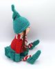 Karácsonyi manólány amigurumi technikával horgolva, 25 cm magas, Catania fonalból készült.