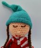 Karácsonyi manólány amigurumi technikával horgolva, 25 cm magas, Catania fonalból készült.