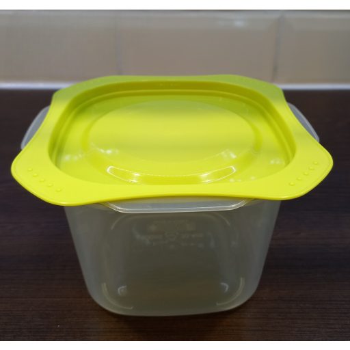 Vixi 900 ml-es magas frissentartó edény zöld és narancssárga színű tetővel párban