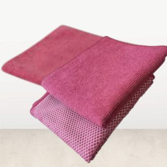 Univerzális és dörzsi kendő szett bíbor színben