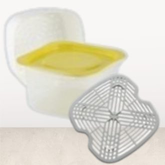   Vixi 1600 ml Frissentartó edény - zöld fedővel, szűrőbetéttel + ajándék rácsbetéttel